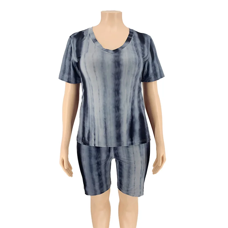 Plus Size Women's Sets Tie Dye 5xl Summer Shorts Plus Size Short Set
