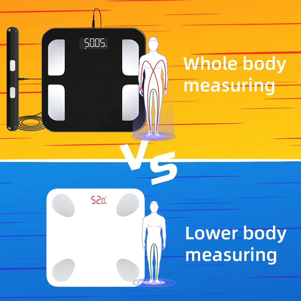 Smart Body Fat Scale With 8 Sensors Digital Display From Foot to Hand Measurement APP Enabled OEM Customizable