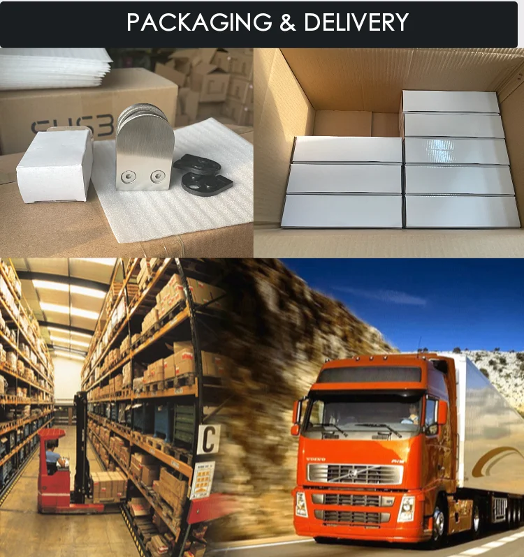 D shape Zinc Alloy stair railings glass fixing clip clamp