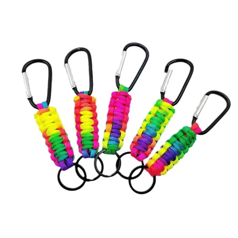 Keychain Keyring Outdoor Carabiner Hanging Hooks Parachute Cord Mommy Clip Hook Stroller Hooks for Water Bottle Keys