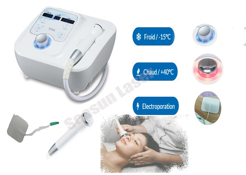 Newest portable Dcryo facial cooling and heating massager dcool electroporation machine for skin rejuvenation