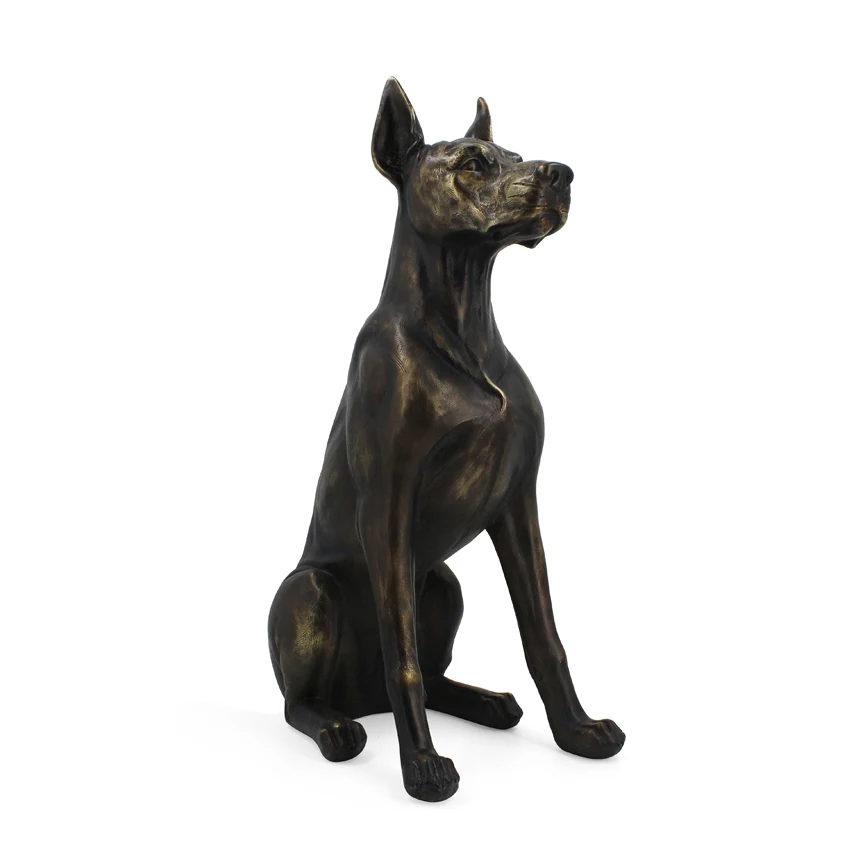 Wholesale Resin Bronze Puppy Figurine Dog Statue  Decor Home  Animal Sculpture  Custom For Home