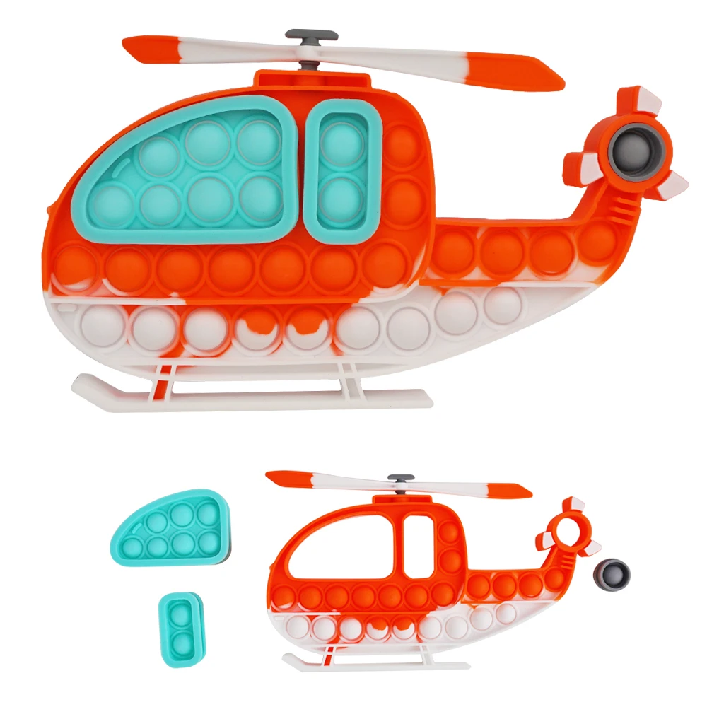 Новые игрушки для транспортных средств, вертолет, полицейский автомобиль, пуш-ап-пузырь, игрушка-антистресс для облегчения беспокойства и снятия стресса