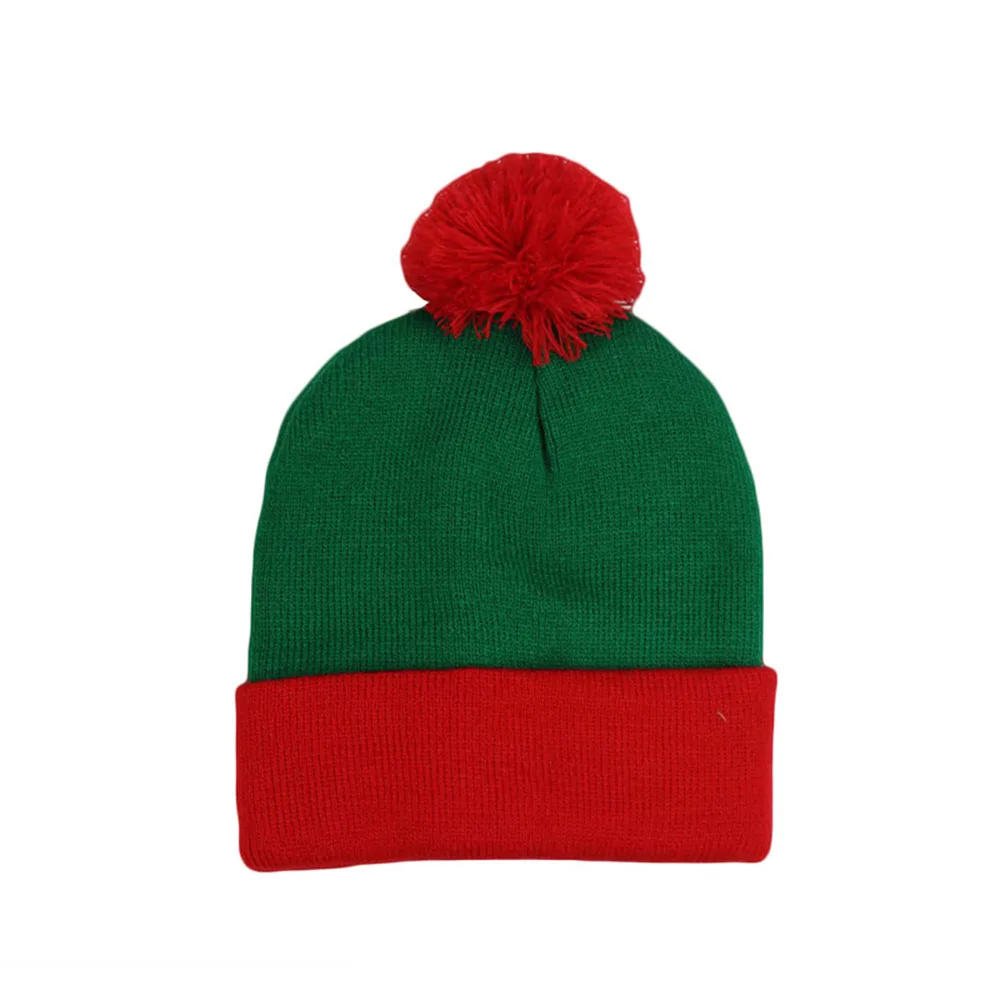 Acrylic Fibers Knitted Christmas Goods Decorations Autumn Winter Outdoor Casual Keep Warm Headwear Green Cap Hat