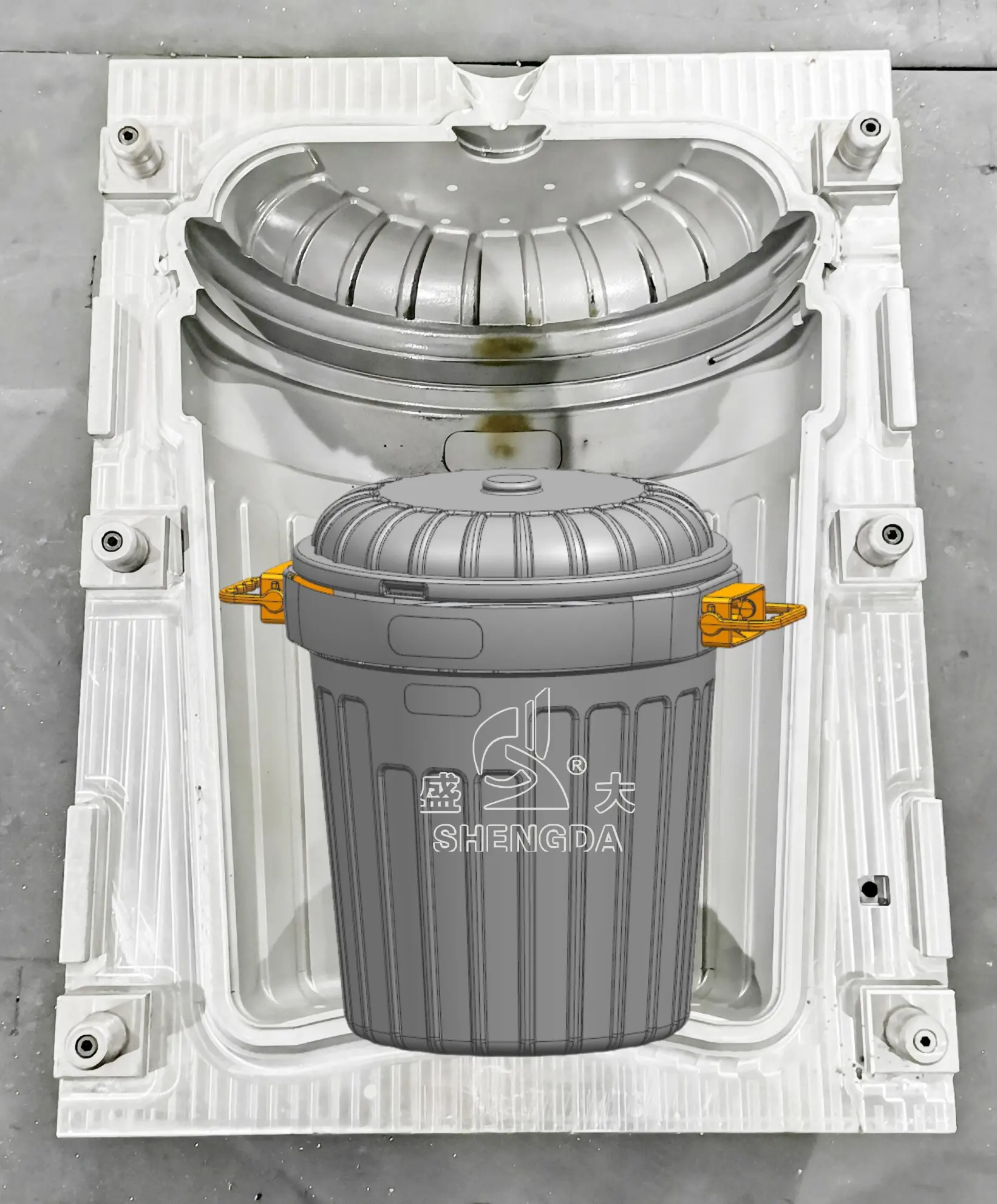 HDPE Plastic Blow Waste Bin Can Mould Blowing Trash Can Mould Garbage Bin Blowing Mold Waste Bin Can