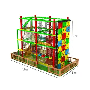 Indoor Climbing Obstacle Playground Equipment Rope Course Commercial Customized Children Adventure Soft Play Ground