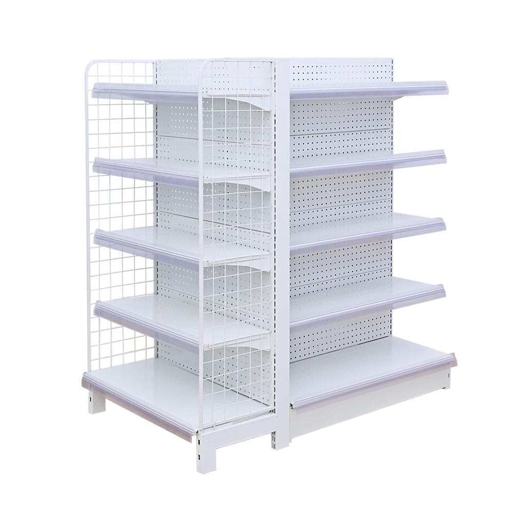 Manufacturers Shop Display Gondola Shelving Doublesided Supermarket Wall Wooden Shelves For