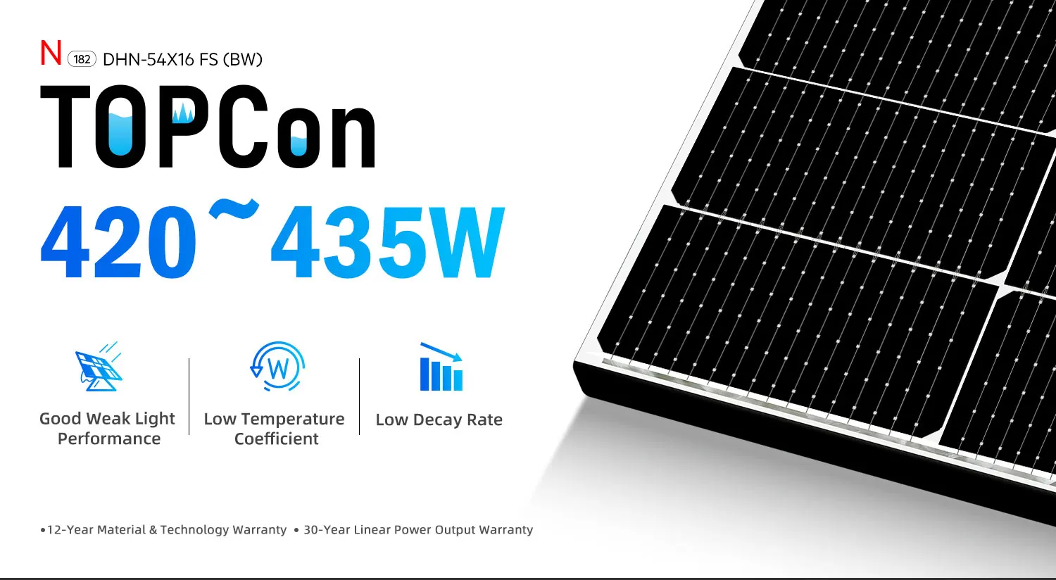 Dah Solar Dhn-54x16/fs(bw)-435w N-type Topcon 435w 182mm Full Screen Pv ...