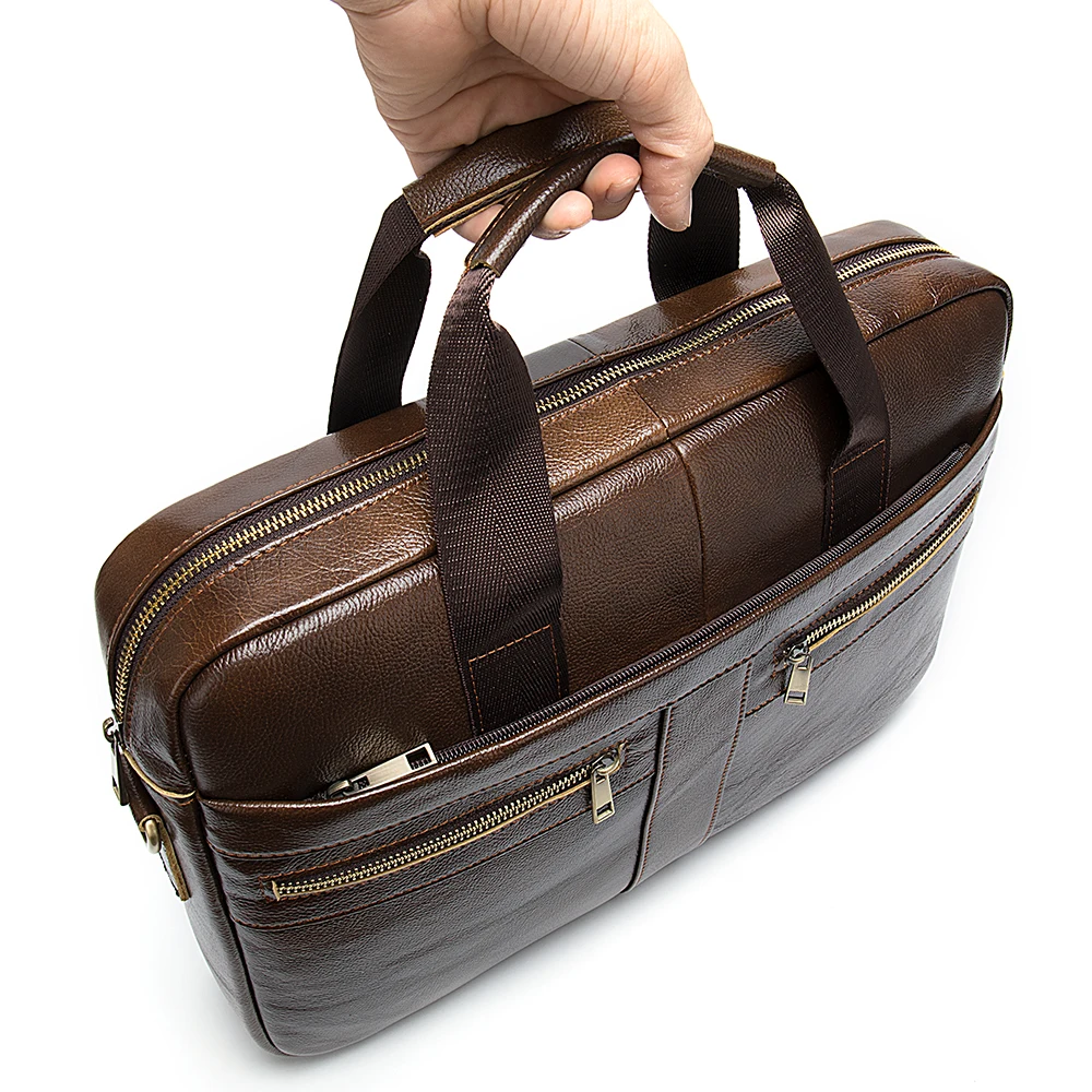 2021 Genuine Leather Custom Made Briefcase Men Office Business Pu Leather Handbag High Quality Waterproof Laptop Bag
