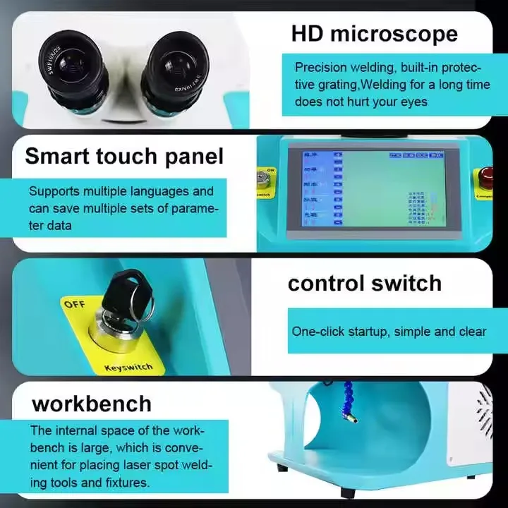 200W Handheld White Desktop Jewelry Laser Welder Mitsubishi 100-200W Output 0.1-10ms Air Cooling New 2 Years Warranty