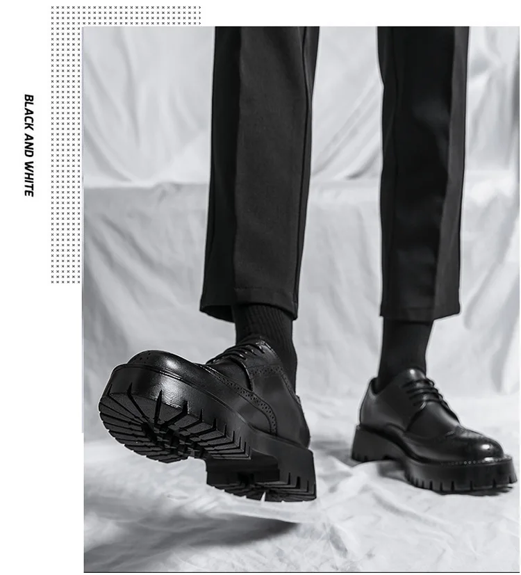 Mens Sapatos De Couro Outono E Inverno Novo Bullock Adolescentes