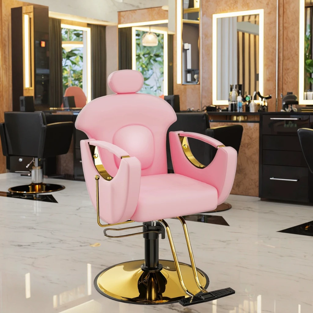 Pink Salon Salon Seating Chair Hair Salon Chair Barber Stools For