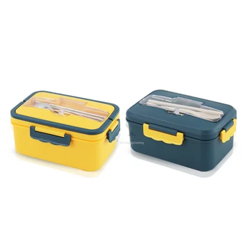 Wheat straw lunch box Portable Electric Heater Stainless Steel Cute Kids Contain Storage Thermo Tiffin Metal Lunch Box Food