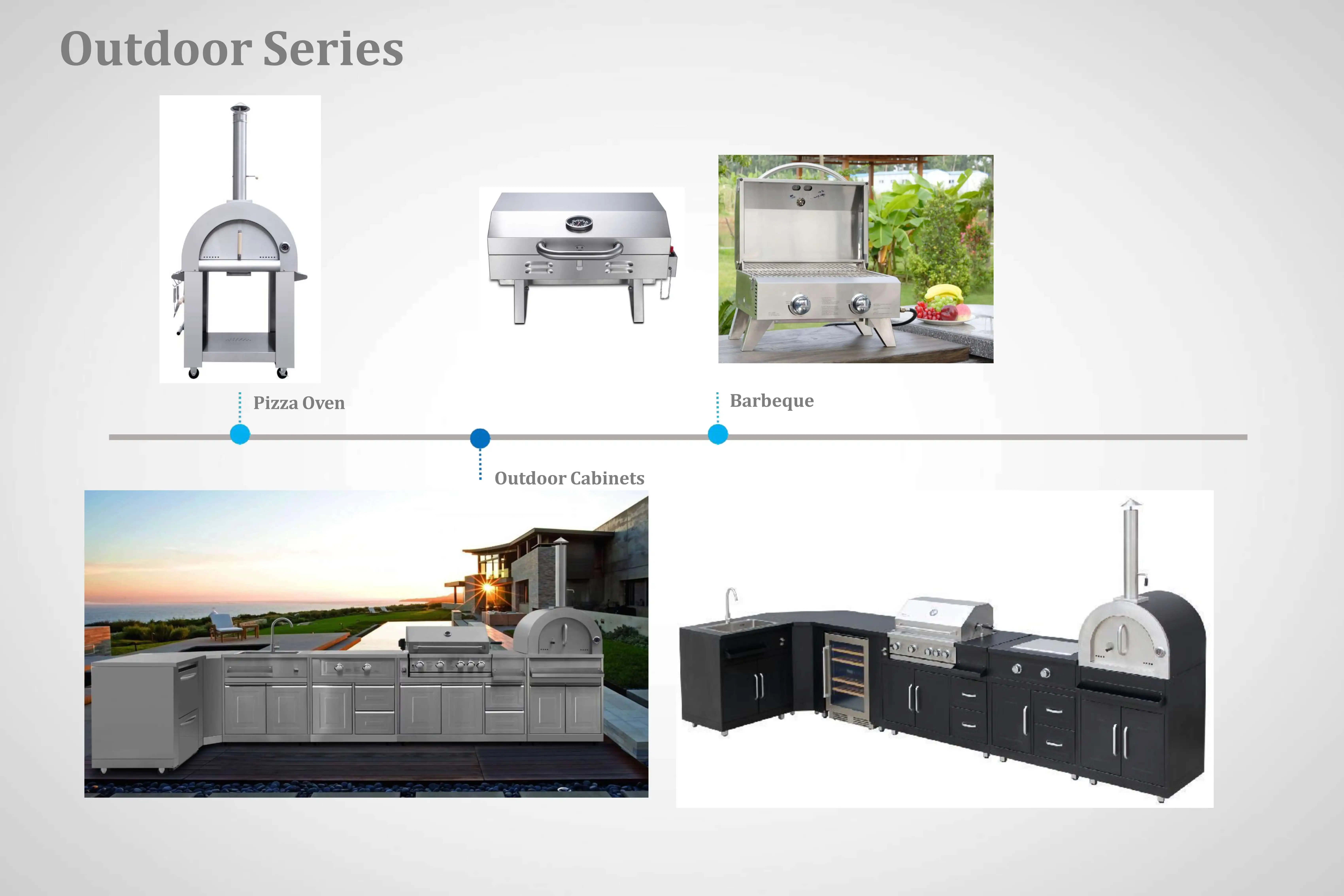 Custom Modular Modern Outdoor Kitchen Garden Stainless Steel