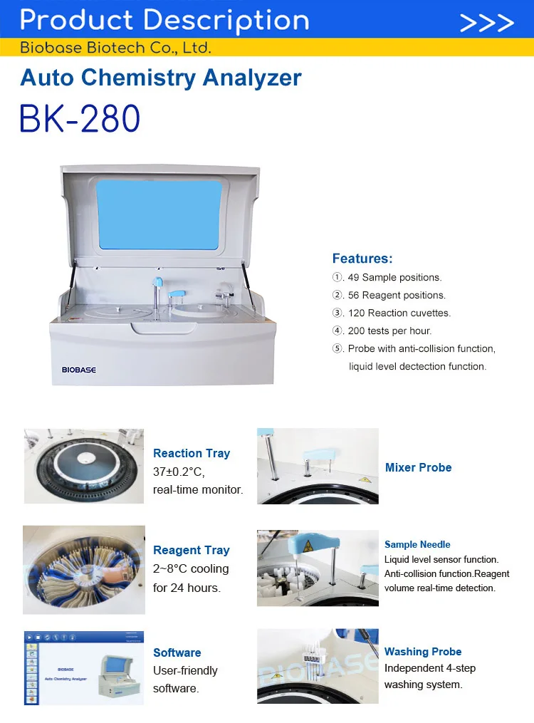 Biobase China Bk 200 Chemistry Analyzer Automatic Semi Auto Bio Chemistry Analyzer In Stock 0068