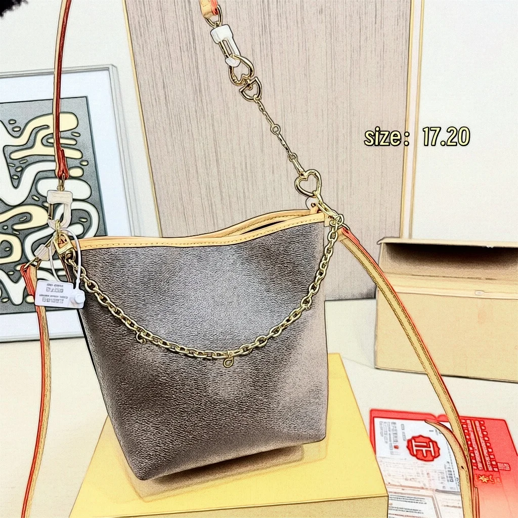 Soft Genuine Leather Women’s Tote Bag Large Capacity High-End Black Commute Shoulder Bucket Drawstring Closure European-American