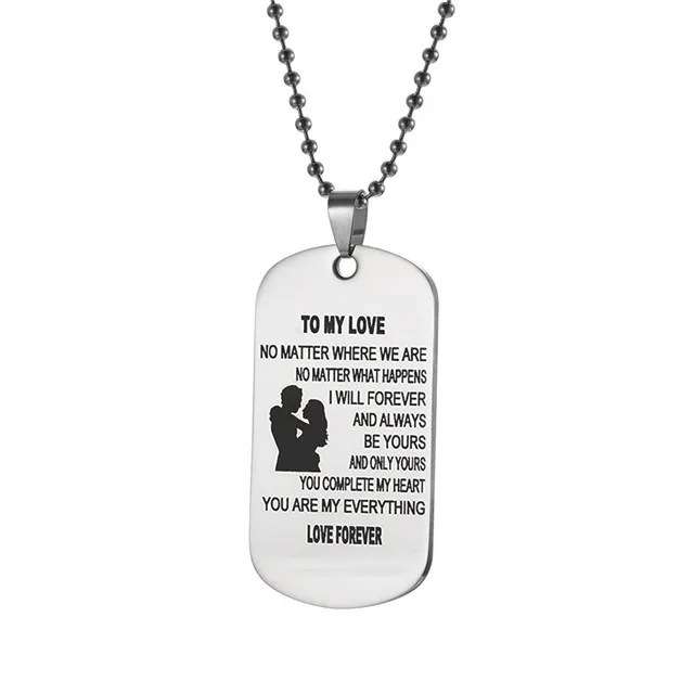 Letter Carving Pendant Necklace 