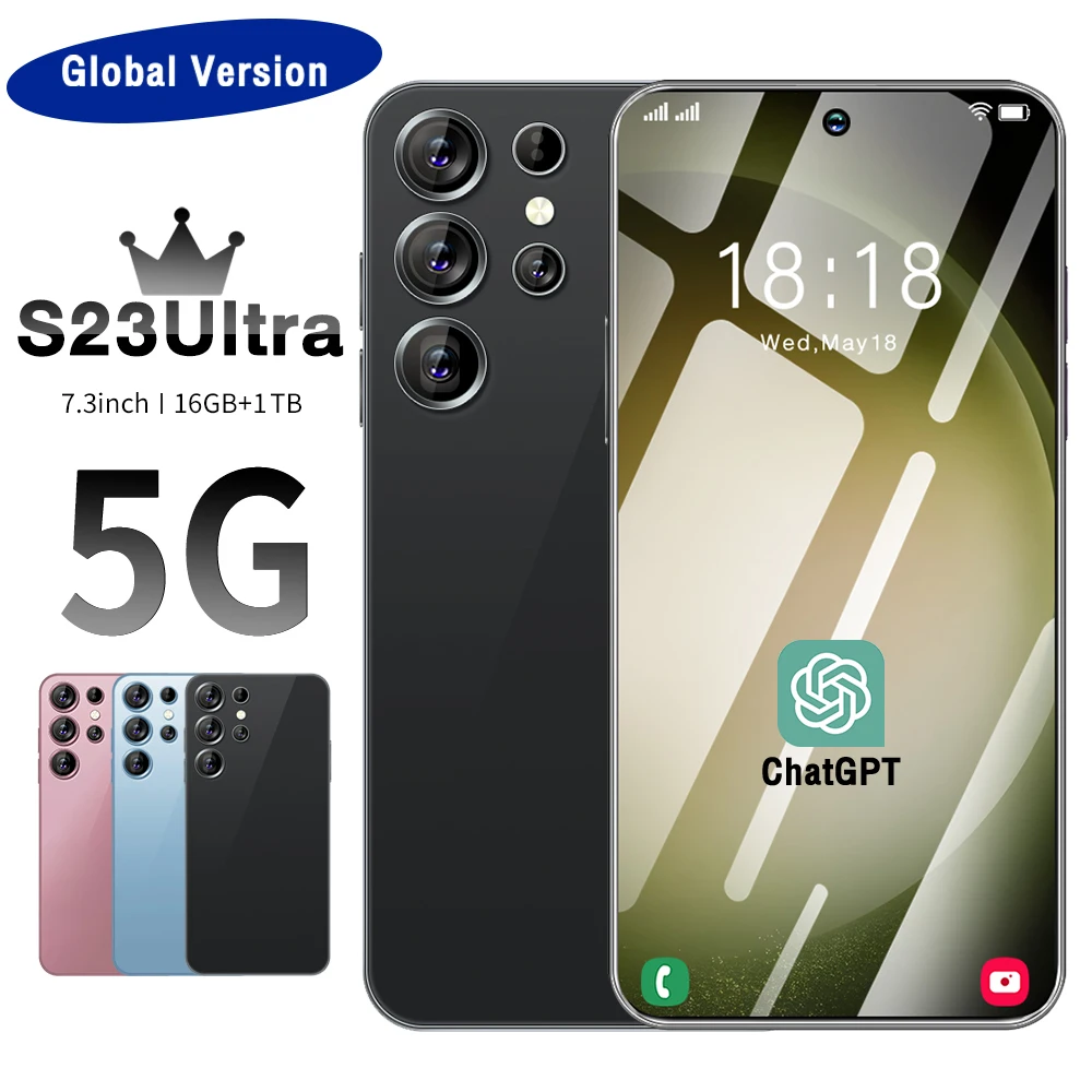 Smartphone S23 Ultra débloqués Android 12 Dual Sim 5G 16 Go