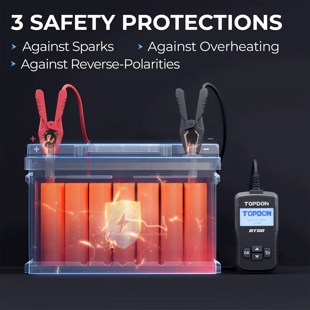 Topdon Bt50 New Arrival 12v 200ah Car Auto Battery Tester 10a Aa