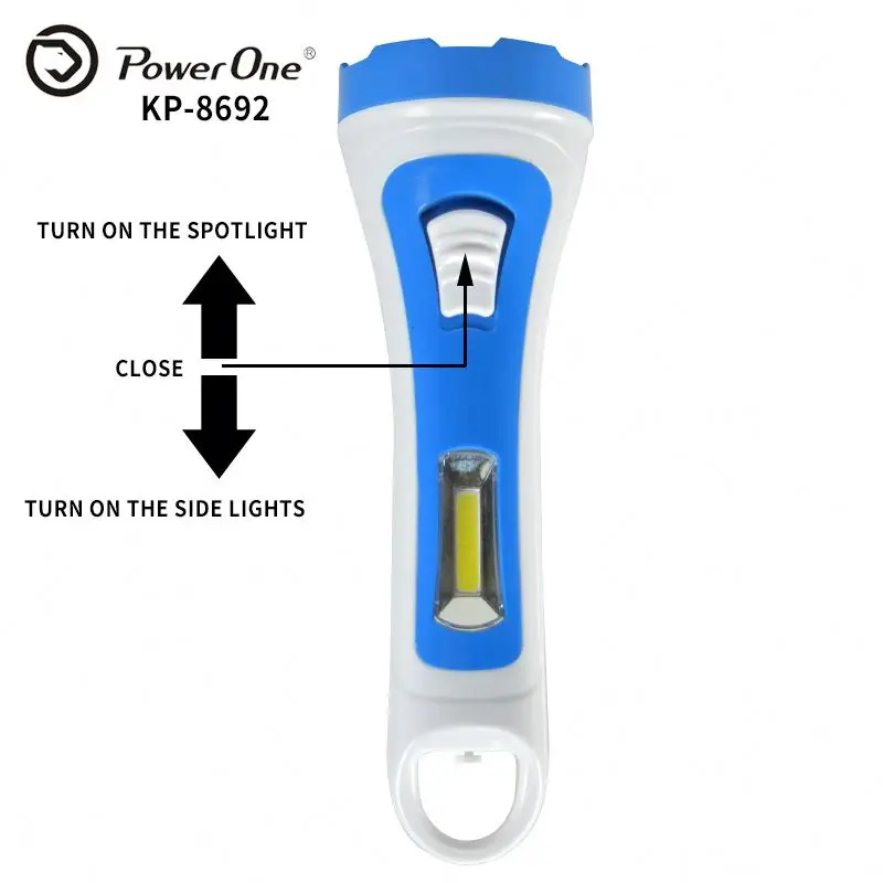 Good Quality ABS Torch LED Light Brightest COB Side Lamp Multi Function Rechargeable Torch Flash Light