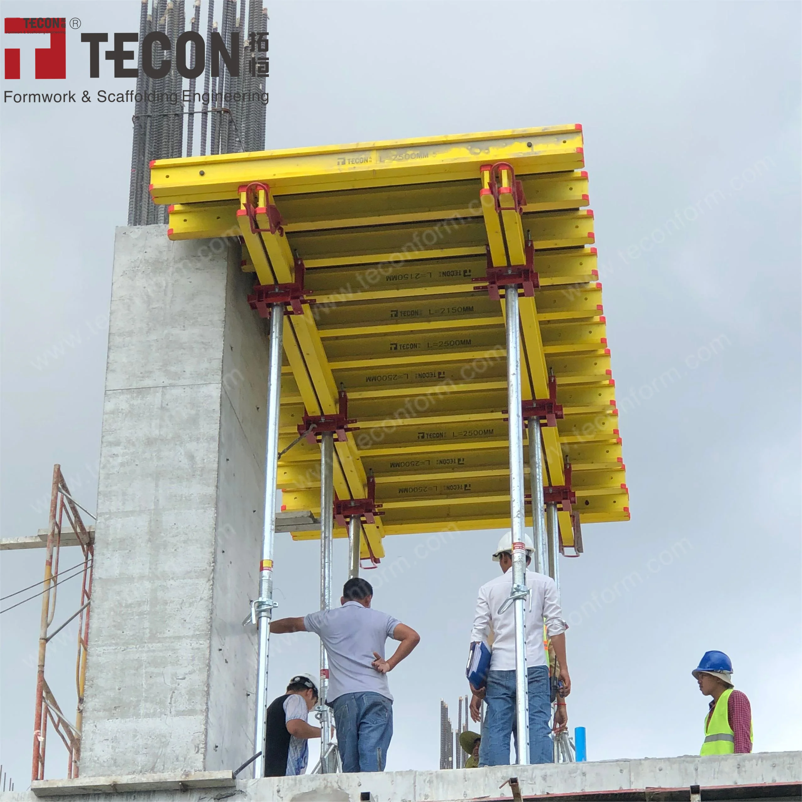 TECON Large Area Slab Flying Table Formwork System Timber Beam Doka Forms With Plywood for Concrete Construction