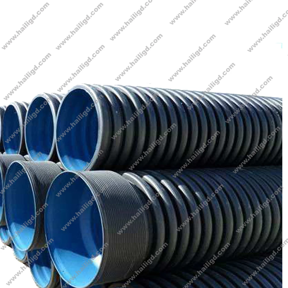 Гофрированная двухслойная труба HDPE высокого качества черного цвета по оптовой цене от