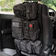 Self-Driving Outdoor Accessory Kit Car Back Seat Organizer Molle Pouch Storage Bag Wholesale Polyester Seat Cover Bag