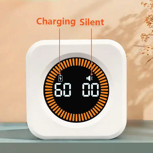 Multifunctional Time Management Visual Flip Desk Cube Timer Kitchen Count Gravity Timer with Rechargeable Battery