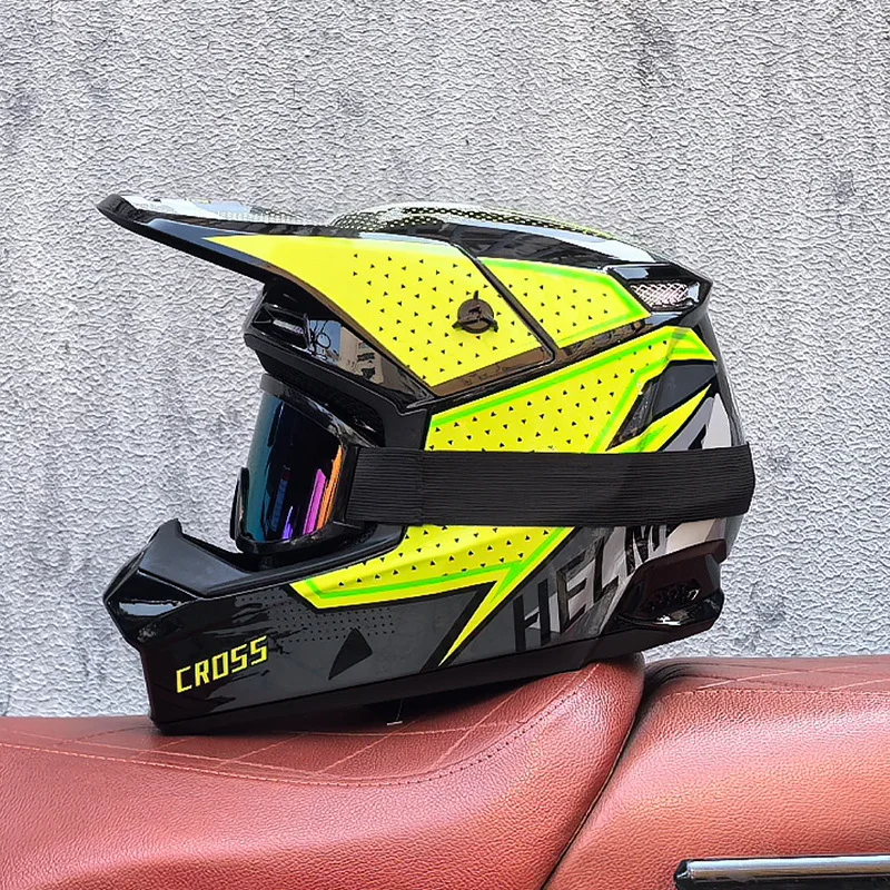 Downhill Mountain Bike Full-face Helmet, With Detachable Goggles And ABS Shell_voghion.com