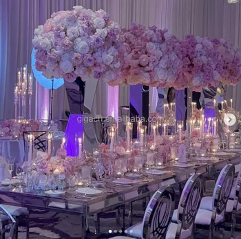 GIGA Wedding props leading hall hotel table illustration flower arrangement decoration gold stainless steel centerpiece