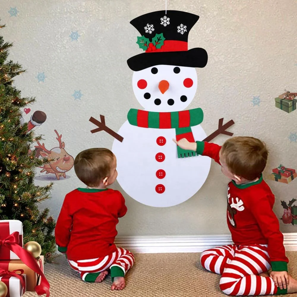 3D DIY Toddler Felt Christmas Tree with Snowman Ornaments