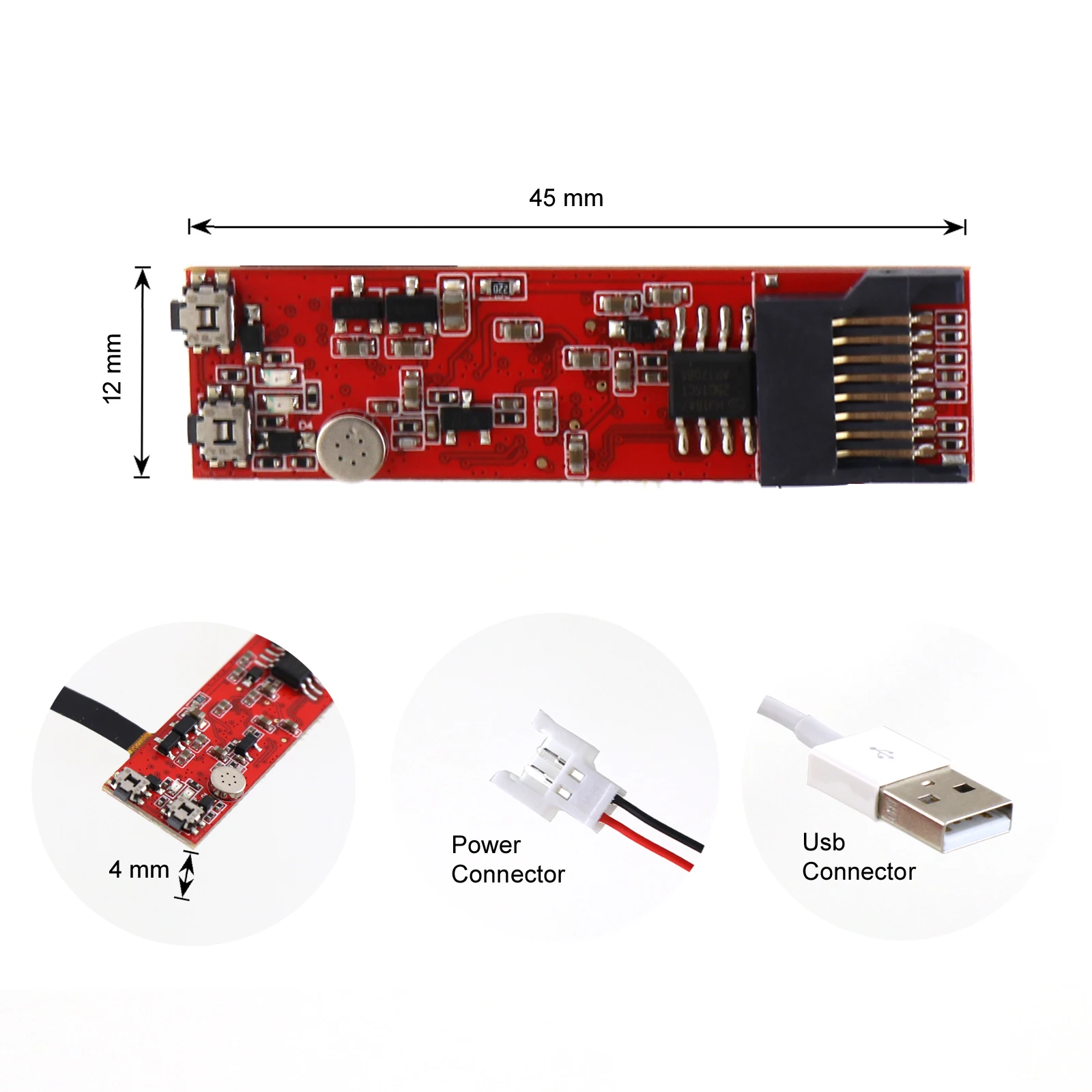 Mini PCB Board C55 Red Mimi Camera   with Low Power Consumption  640*480