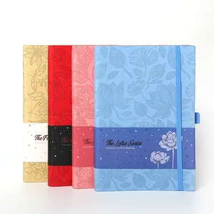 A5 A6 B5 Personalized logo  Soft Cover Planner Journal Embossed Pu Notebook with Band