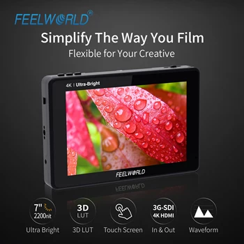Wholesale FEELWORLD LUT7 2200nits DSLR Monitor 3D LUT Touch Screen Bulk Order for Outdoor Cinematography detail image