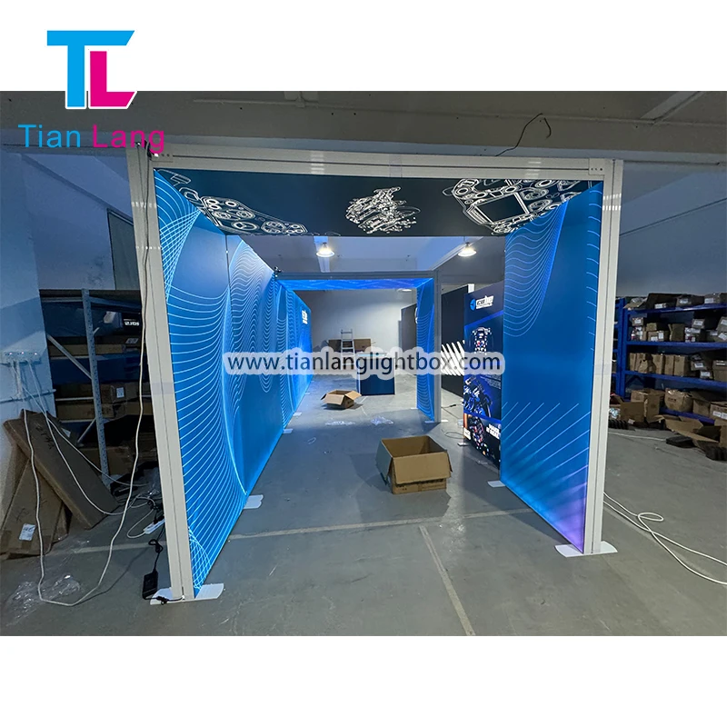 Horká prodejnost Výstavní rychlý backdrop stojan Prodej Německé výstavy Těžké trhové výstavy Oba reklamní svítící box