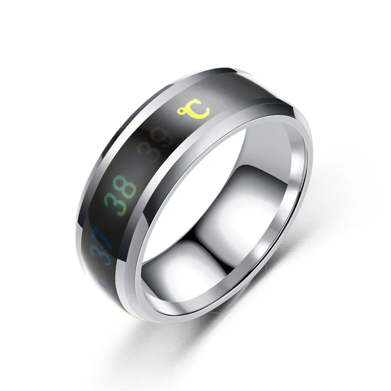 New Intelligent Temperature Sensing Men Smart Ring Health Titanium Steel NFC Ring for Phone Call