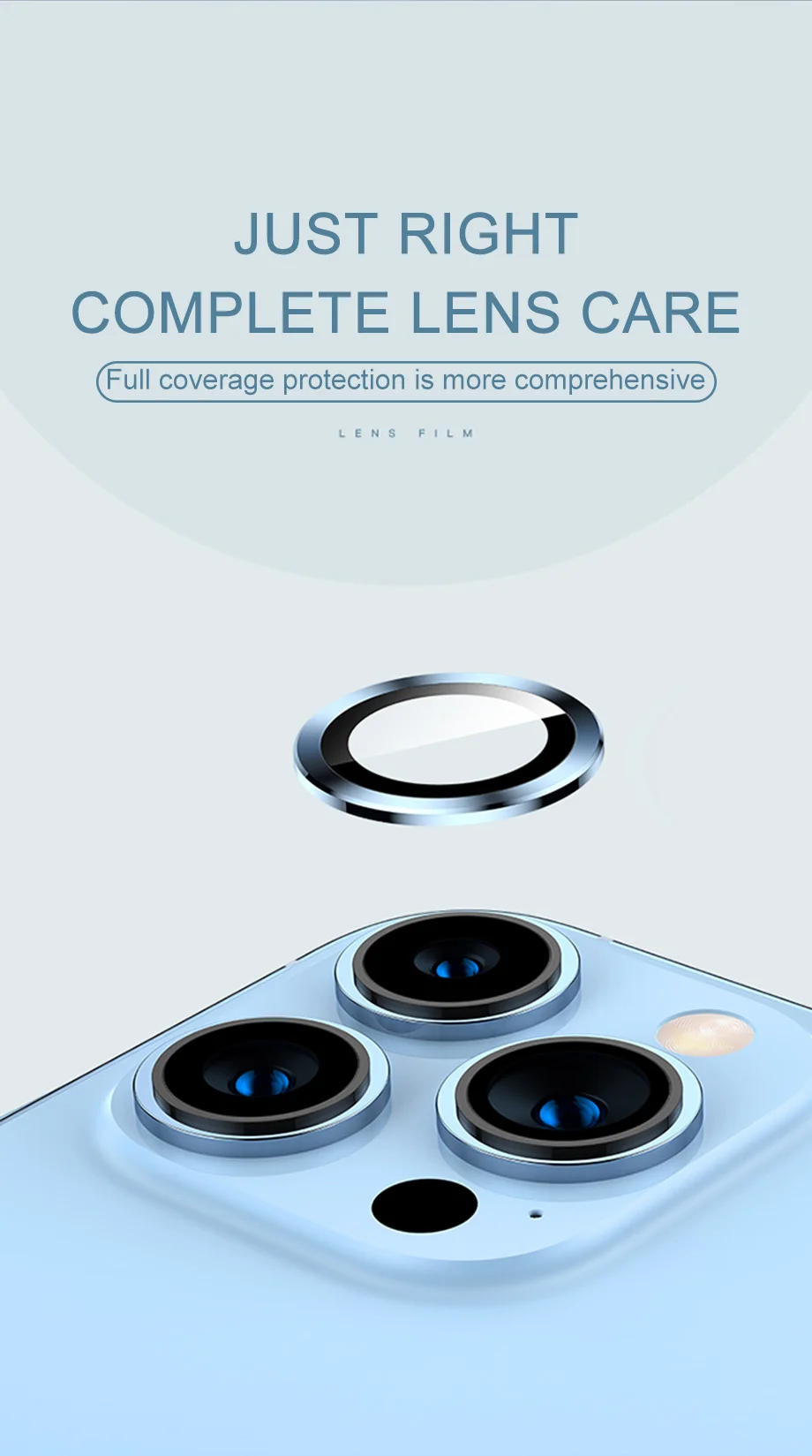 Camera Lens Screen Metal Aluminum Glass Camera Lens Screen Protector for Iphone