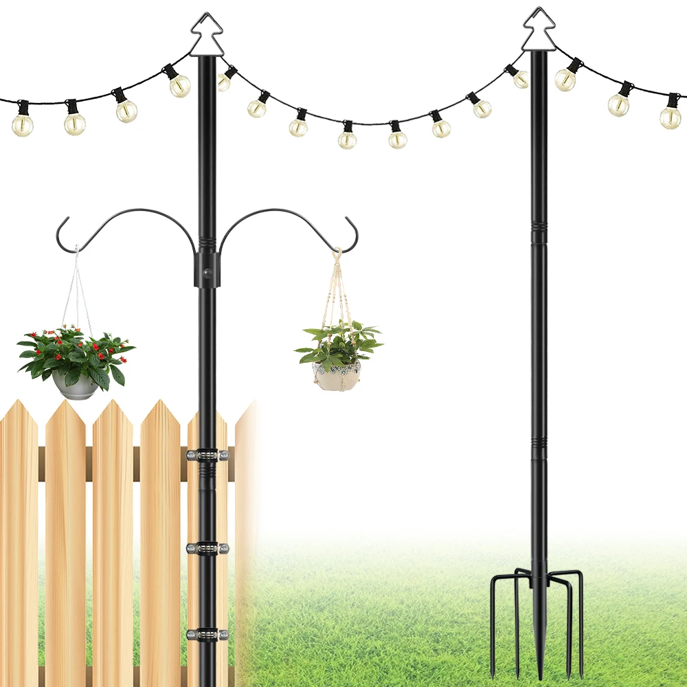 OHLUX 4 Pack String Light Poles 10FT, Light Poles For Outside String - View #12