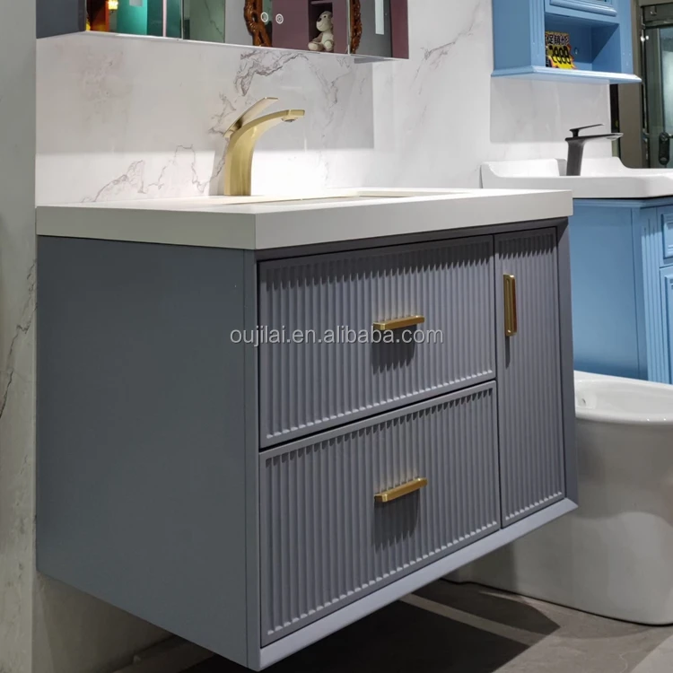 Modern Luxury European Style Furniture Simple Design Wall Mount Wooden Panel Bathroom Vanities ...