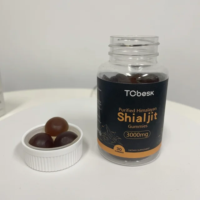 Custom Shilajit Gummies with Label Rich in Himalayan Extract for Exercise Recovery and Energy Boost Dosage Form Gummy Candy