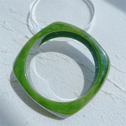 Bracelet Large Géométrique En Acrylique – Design Ouvert, Couleurs Vives, Ajustable Pour Femme - 5