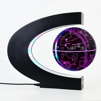 RGB Led Rechargeable Touch Control Magnetic Levitation Floating Star Starry Globe Bedroom Night Light