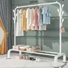 150cm Single Pole 7 Hooks Coat Rack White