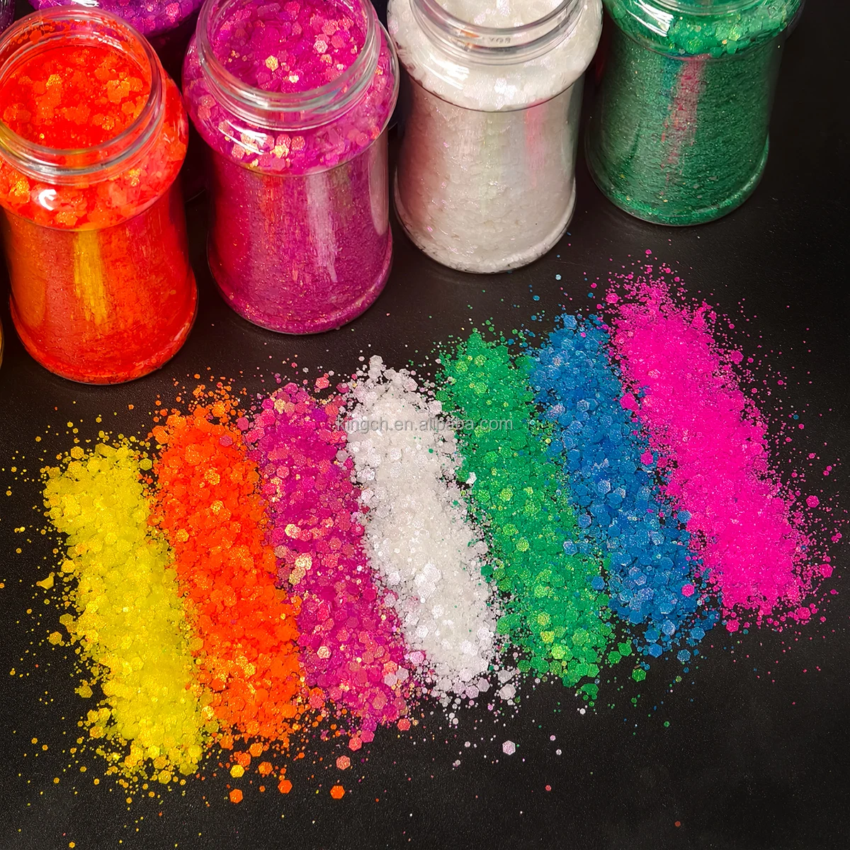 product wholesale newest 2oz shaker pet rainbow bulk chunky glitter mix for nails christmas snowglobe high shine iridescent glitter-6