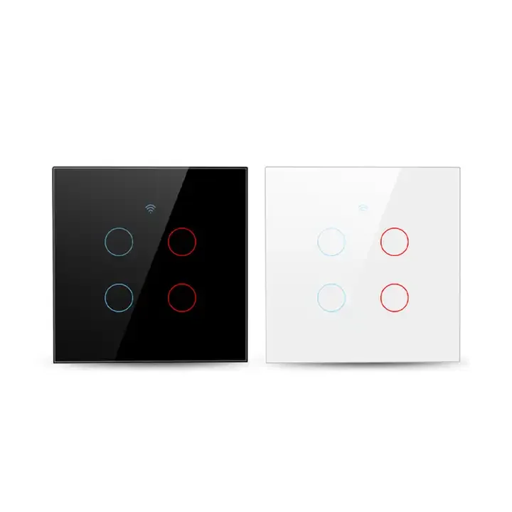 Tuya Wifi Controlled Smart EU US 1 2 3 4 Gang Light Wall Switch Touch Switch Work with Alexa and google Home