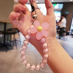 Charm per cellulare di lusso perle di cristallo cinturino