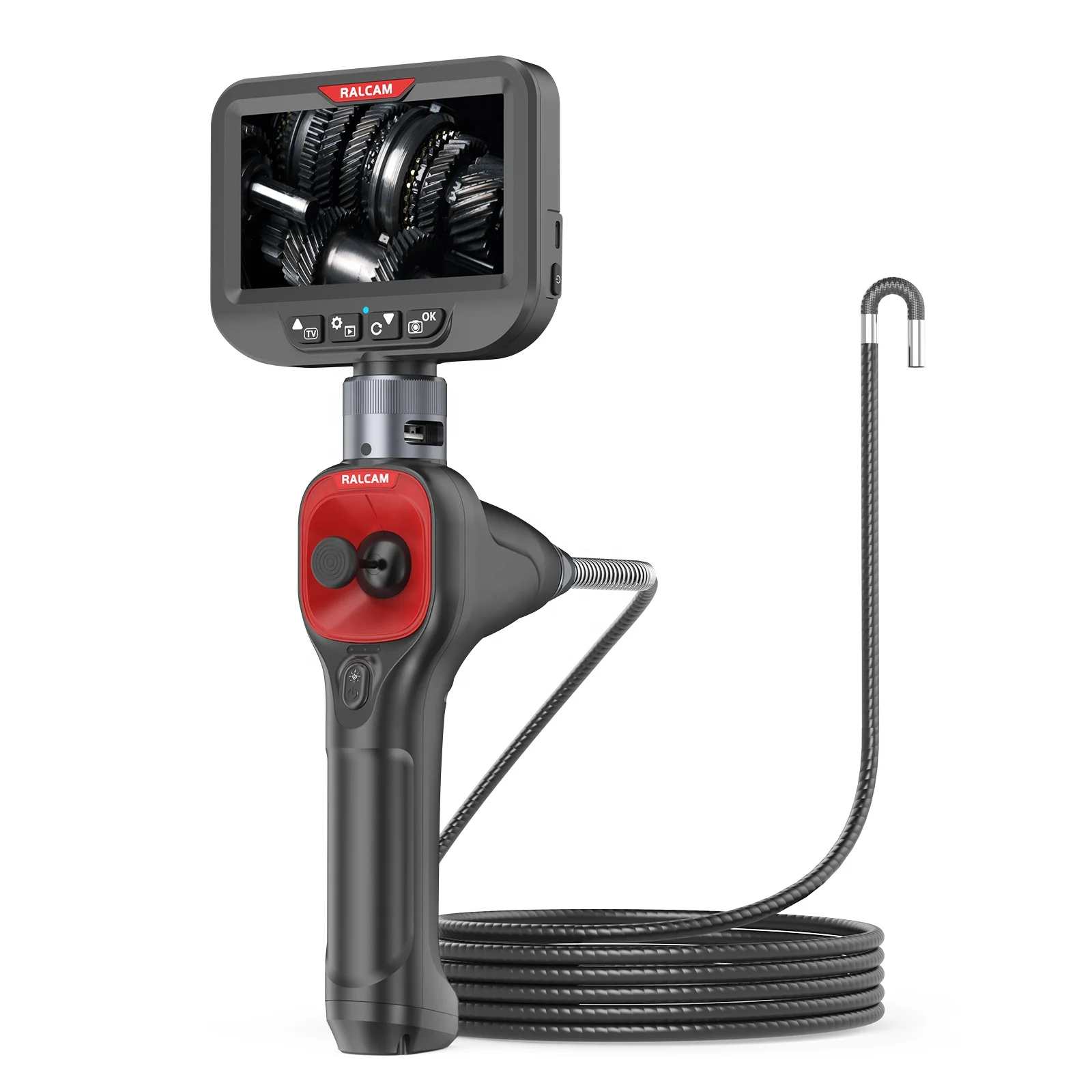 Endoscope Industriel Articulé 4 Voies 360° HD 1080p - Écran 4.3" - IP67 - 1m De Câble