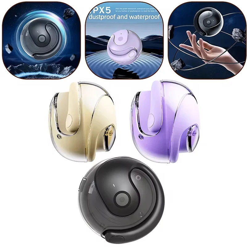 True Wireless Over-Ear Headsets LED Battery Indicator Noise Reduction FM Radio Mini Stereo Earphones Gaming Sports Waterproof