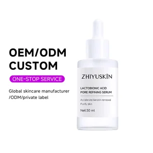 OEM Organic Acne Serum Wholesale Brightening Pore Acne Marks Care Whitening Moisturizing Lactobionic Acid Refining Face Serum