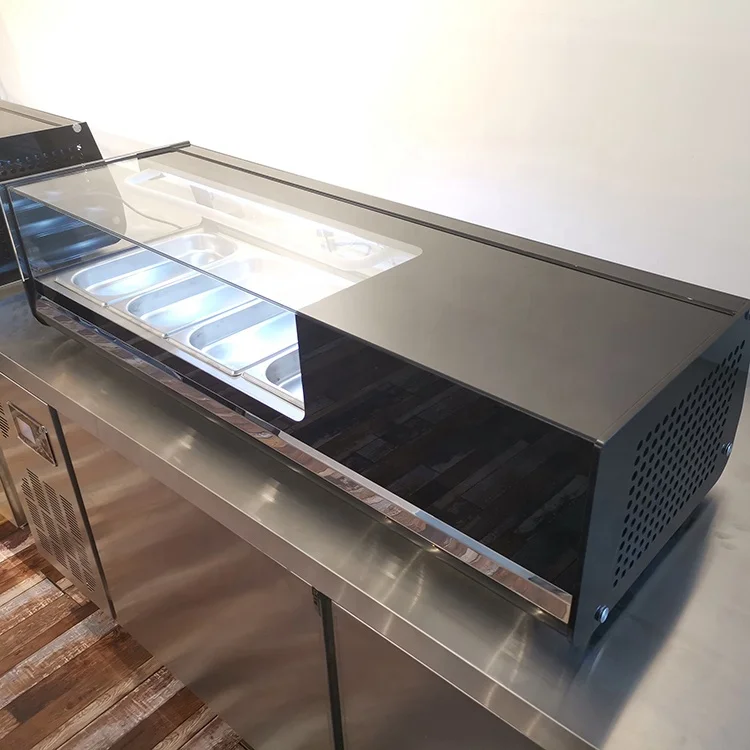 Freezer Glass Commercial Fridge Table Top Display Supermarket Sushi Case Benchtop Display Fridge